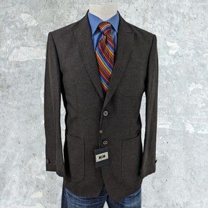 New Joseph Abboud Blazer Sports Jacket Medium Linen Blend Brownish Unstructured